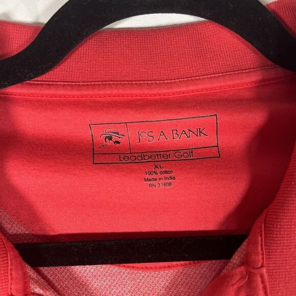 Jos. A Bank Shirt Men's XL Red Short Sleeve Polo 1/4 Button Collared - Picture 4 of 8